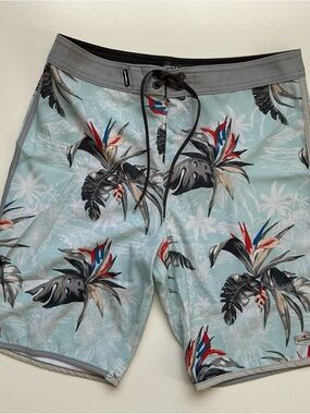 O’Neill Sz 27 (14) Board Shorts/Swim Trunks, Blue, Gray